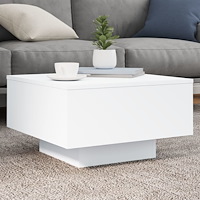 vidaXL Soffbord med LED vit 55x55x31 cm