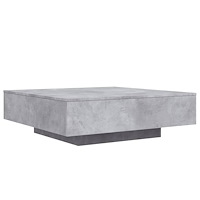 vidaXL Soffbord med LED betonggrå 100x100x31 cm