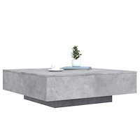 vidaXL Soffbord med LED betonggrå 100x100x31 cm
