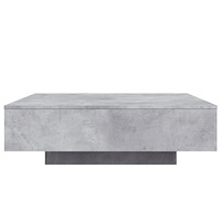 vidaXL Soffbord med LED betonggrå 100x100x31 cm