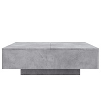 vidaXL Soffbord med LED betonggrå 100x100x31 cm