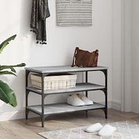 vidaXL Skobänk grå sonoma 70x38,5x49 cm konstruerat trä