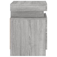 vidaXL Sängbord med LED-lampor grå sonoma 35x39x55 cm