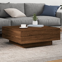 vidaXL Soffbord brun ek 80x80x31 cm konstruerat trä