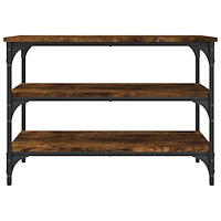 vidaXL Skobänk rökfärgad ek 70x38,5x49 cm konstruerat trä