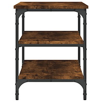 vidaXL Skobänk rökfärgad ek 70x38,5x49 cm konstruerat trä