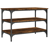 vidaXL Skobänk rökfärgad ek 70x38,5x49 cm konstruerat trä