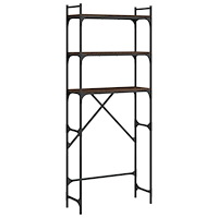 vidaXL Tvättmaskinhylla brun ek 67x25x163 cm konstruerat trä