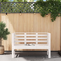 vidaXL Trädgårdsbänk vit 111,5x53x71 cm massiv furu