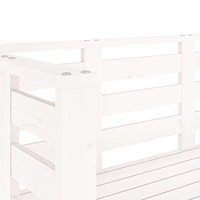 vidaXL Trädgårdsbänk vit 111,5x53x71 cm massiv furu