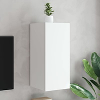 vidaXL Väggmonterad tv-bänk LED vit 30,5x35x70 cm