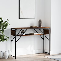vidaXL Avlastningsbord med hylla brun ek 105x30x75 cm konstruerat trä