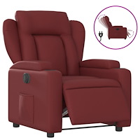 vidaXL Elektrisk reclinerfåtölj vinröd konstläder