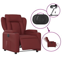 vidaXL Elektrisk reclinerfåtölj vinröd konstläder