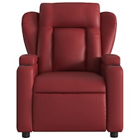 vidaXL Elektrisk reclinerfåtölj vinröd konstläder