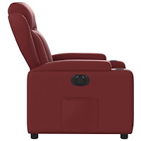 vidaXL Elektrisk reclinerfåtölj vinröd konstläder