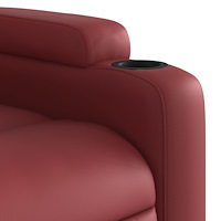 vidaXL Elektrisk reclinerfåtölj vinröd konstläder