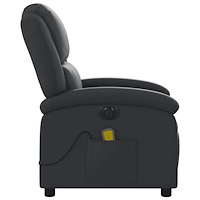 vidaXL Elektrisk massagefåtölj svart äkta läder