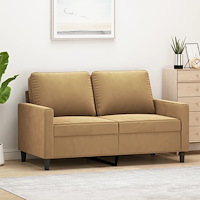 vidaXL 2-sitssoffa brun 120 cm sammet