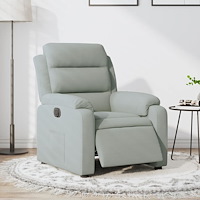 vidaXL Elektrisk reclinerfåtölj ljusgrå sammet