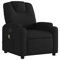 vidaXL Elektrisk massagefåtölj med uppresningshjälp svart tyg