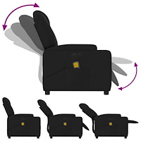 vidaXL Elektrisk massagefåtölj med uppresningshjälp svart tyg