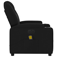 vidaXL Elektrisk massagefåtölj med uppresningshjälp svart tyg