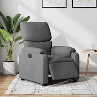 vidaXL Elektrisk reclinerfåtölj mörkgrå tyg