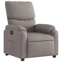 vidaXL Elektrisk reclinerfåtölj taupe tyg