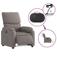 vidaXL Elektrisk reclinerfåtölj taupe tyg