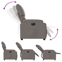 vidaXL Elektrisk reclinerfåtölj taupe tyg