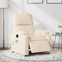vidaXL Elektrisk massagefåtölj beige mikrofibertyg