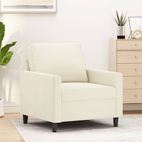 vidaXL Fåtölj Gräddvit 60 cm sammet