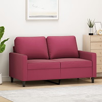 vidaXL 2-sitssoffa vinröd 120 cm sammet