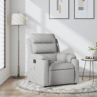 vidaXL Massagefåtölj ljusgrå tyg
