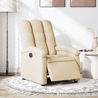 vidaXL Elektrisk reclinerfåtölj gräddvit tyg