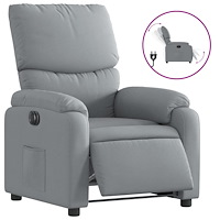 vidaXL Elektrisk reclinerfåtölj ljusgrå tyg