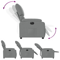 vidaXL Elektrisk reclinerfåtölj ljusgrå tyg