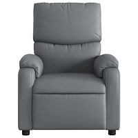 vidaXL Elektrisk reclinerfåtölj grå konstläder