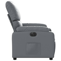 vidaXL Elektrisk reclinerfåtölj grå konstläder