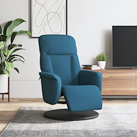 vidaXL Reclinerfåtölj med fotstöd blå sammet