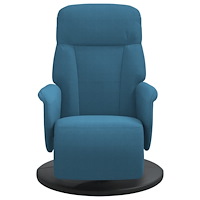 vidaXL Reclinerfåtölj med fotstöd blå sammet