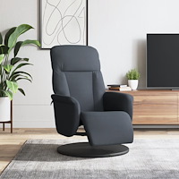 vidaXL Reclinerfåtölj med fotstöd mörkgrå sammet