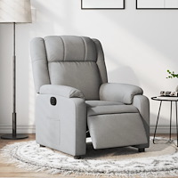 vidaXL Elektrisk reclinerfåtölj ljusgrå tyg