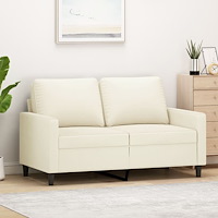 vidaXL 2-sitssoffa gräddvit 120 cm sammet