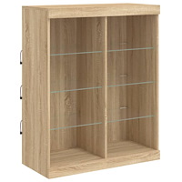 vidaXL Skänk med LED-belysning sonoma-ek 81x37x100 cm