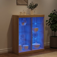 vidaXL Skänk med LED-belysning sonoma-ek 81x37x100 cm