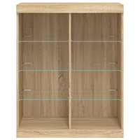 vidaXL Skänk med LED-belysning sonoma-ek 81x37x100 cm