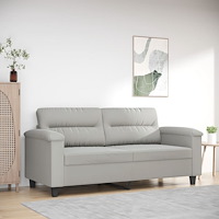 vidaXL 2-sitssoffa ljusgrå 140 cm mikrofibertyg