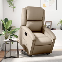 vidaXL Reclinerfåtölj med uppresningshjälp cappuccino konstläder